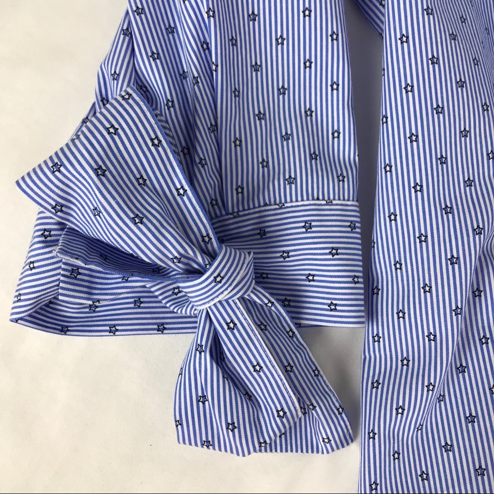 💥HP💥NWT Blank NYC, Blue/whitenoff Shoulder Top - Picture 2 of 8